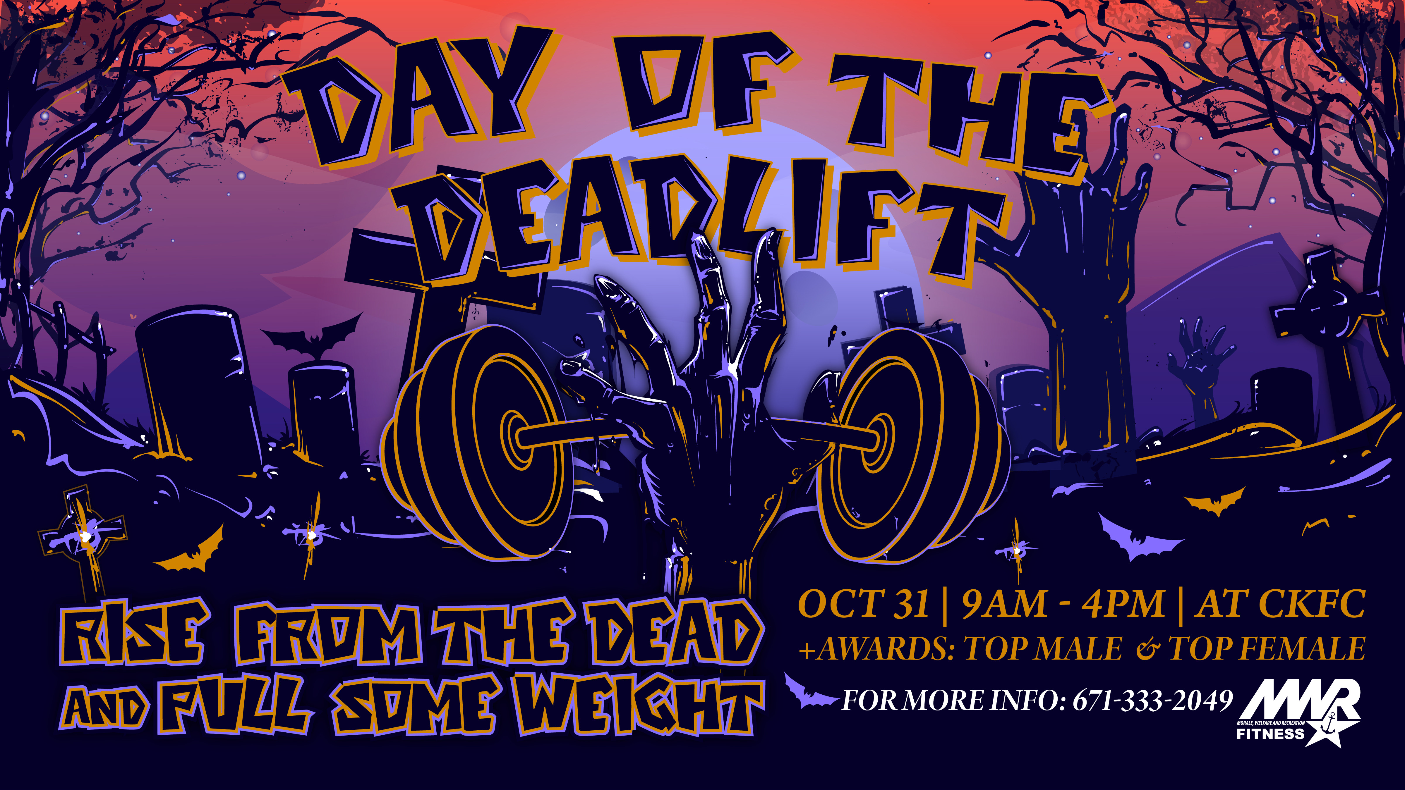 Halloween-themed Day of the Deadlift at CKFC, Oct. 31 from 9 AM–4 PM.